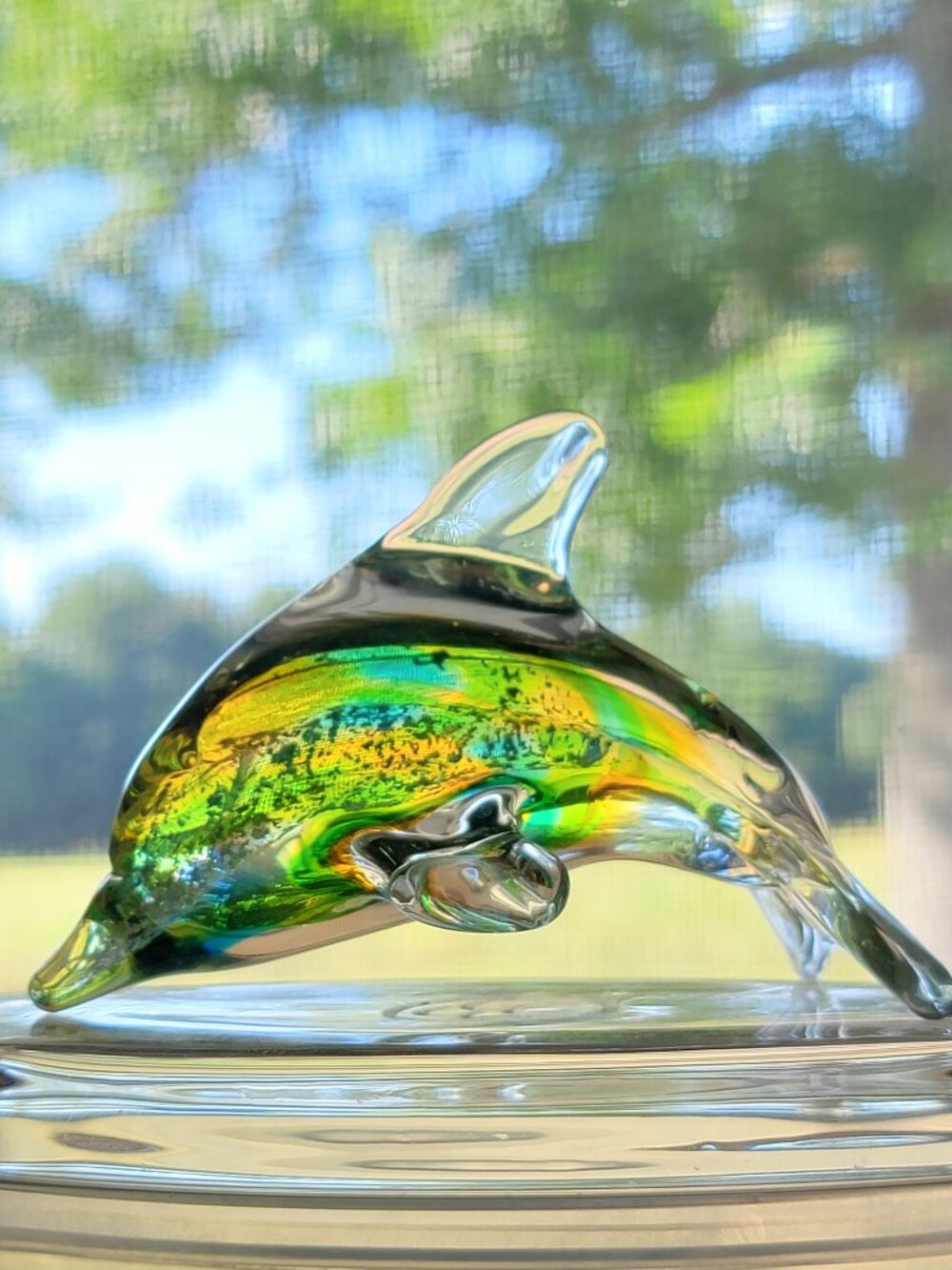 Vintage Glass Dophin - Art Glass Decor